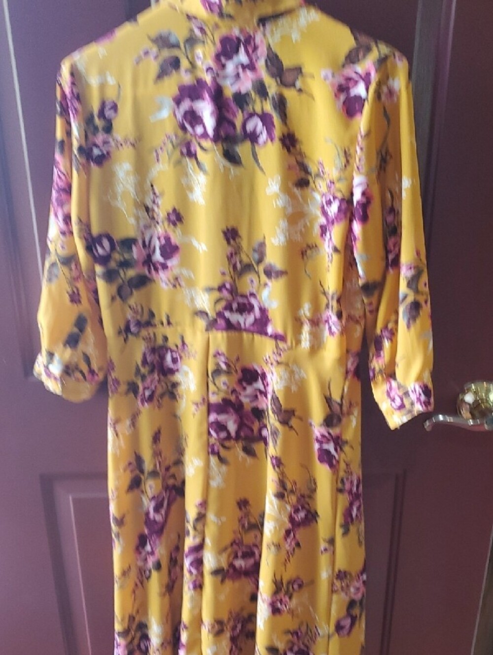 Time and Tru Mustard Yellow Floral Maxi Dress - Picture 8 of 10